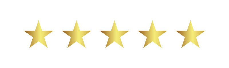 Product rating or customer review with gold stars and half star flat vector icons for apps and websites
