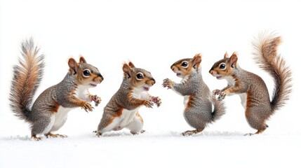 Squirrels playing together in a park outdoor scene animal photography playful environment close-up perspective fluffy fun