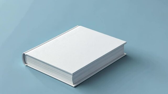 Blank White Book Mockup on Light Blue Background