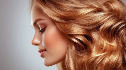 Fototapeta premium A woman with long blonde hair and a smile