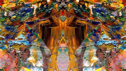 Fototapeta premium Abstract art background . Hand painting artwork on canvas .