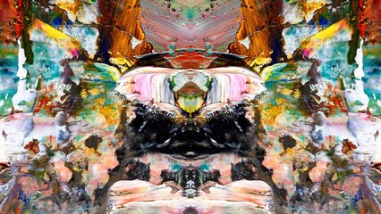 Fototapeta premium Abstract art background . Hand painting artwork on canvas .