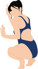 Fototapeta premium ポーズをとる水着を着た女性のイラスト