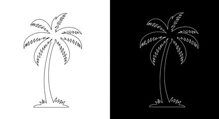 Palm Tree Silhouette: A minimalist monochrome silhouette of a palm tree, gracefully standing against the contrasting backdrop, creating a sense of tranquility and simplicity.