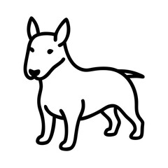 Fototapeta premium a minimalist line drawing of a bull terrier dog, exuding simplicity and elegance. This art style captures the essence of the breed with clean lines and a focus on form vector icon illustration