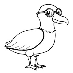 a smart bird wearing glasses, perfect for education or intellectual concept vector illustration
