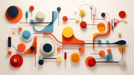 Various abstract figures, image, color, isolated on a white background, without people, ai