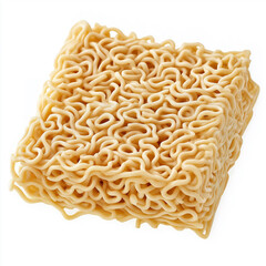uncooked instant noodles, Isolated on white Background.