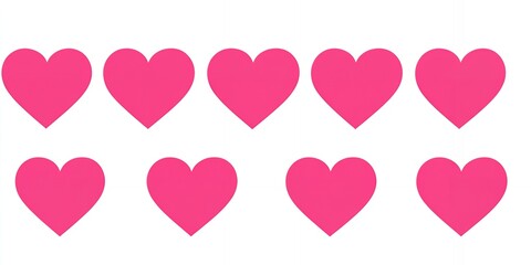 Eight Pink Hearts Love Romance Valentine s Day Cute Simple Design