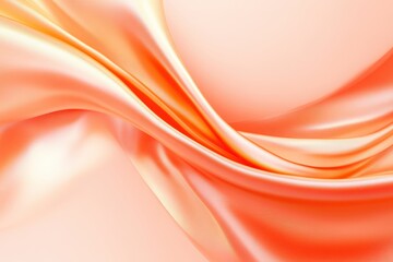 Obraz premium A smooth, flowing fabric in soft orange tones, showcasing gentle curves and highlights that create an elegant and serene visual effect.