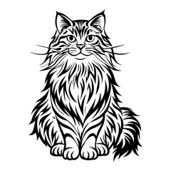Obraz premium a detailed illustration of a fluffy cat sitting