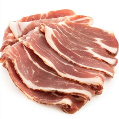 Obraz premium Sliced bacon preparation kitchen food photography clean space