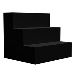 4K Black Minimalist Three-Step Display Podium 3D