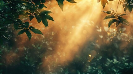 Enchanted Forest Sunrise with Tyndall Effect - Natural Light Visualization for Wellness Content