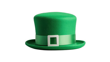 Vibrant green leprechaun hat, festive accessory for celebration, adds charm and spirit to holiday gatherings, perfect for themed events. Isolated on white background or PNG