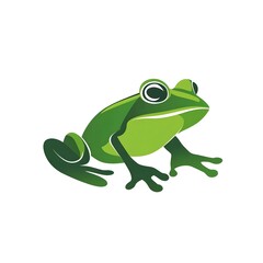 Obraz premium Isolated Cartoon Green Frog pet nature amphibian icon symbol animals white background 