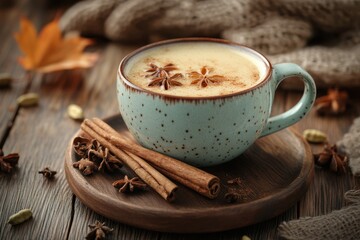 Warm Spiced Latte Autumn Drink Cozy Mug