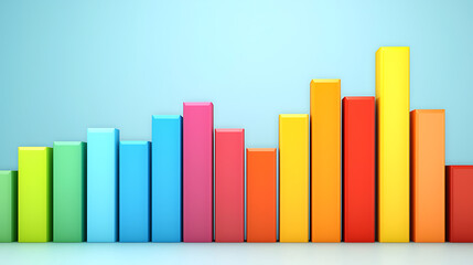 Analyzing colorful bar graph trends office space data visualization professional environment eye-level view business insights