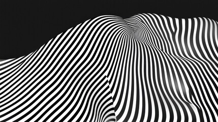 A black and white striped pattern that curves and bends.