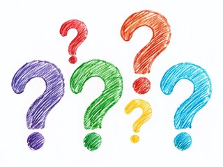 Hand-Drawn Question Mark Set: Minimalist Doodle Sketch Illustration