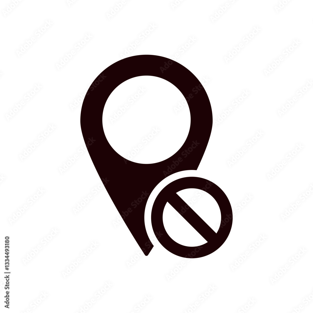 Poster simple location pin icon used for identifying places on digital maps and navigation tools.