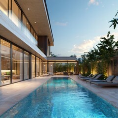 Obraz premium Private home swimming pool