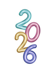 Obraz premium . new year 2026 number vector illustration isolated on white background new year 2026 number balloon