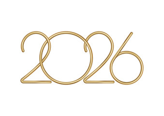 . new year 2026 number vector illustration isolated on white background new year 2026 gold number