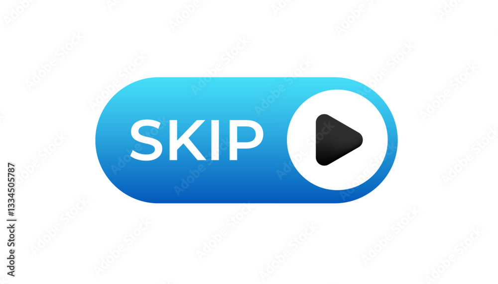 Poster a userfriendly blue skip button to enhance media navigation for a better experience and satisfaction