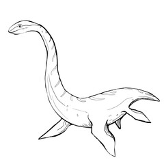 Dinosaur Hand drawing line art coloring book illustration, coloring page for kids and adults,  transparent background png