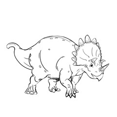 Dinosaur Hand drawing line art coloring book illustration, coloring page for kids and adults,  transparent background png