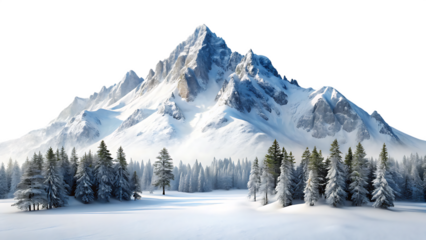  white snowy mountains landscap isolated on white background.PNG