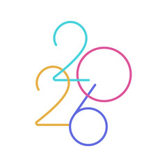 . new year 2026 number vector illustration isolated on white background new year 2026 number