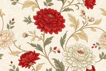 Vintage floral seamless pattern vector illustration