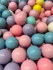 a collection of small, colorful plastic balls