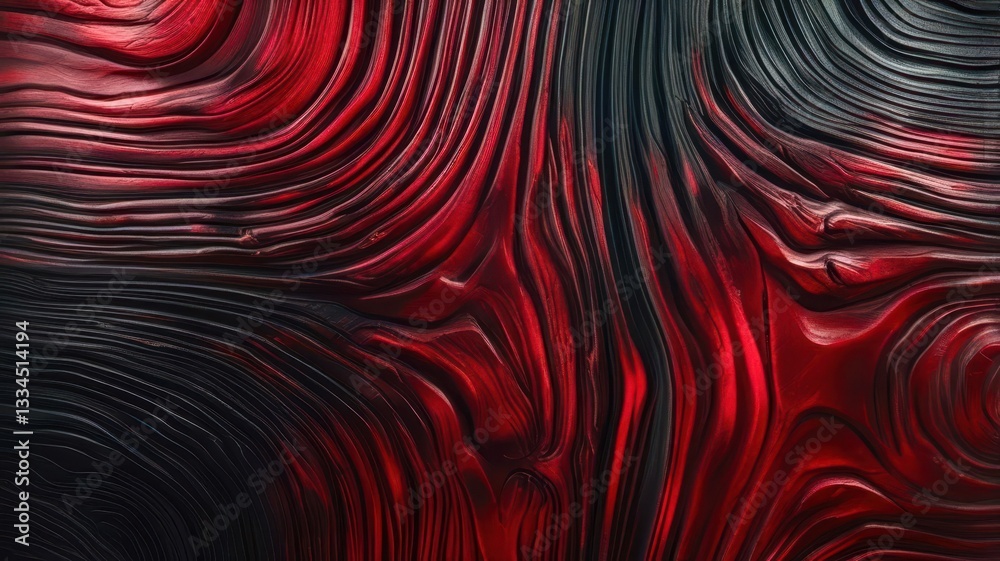 Poster a red and black abstract painting with a lot of texture