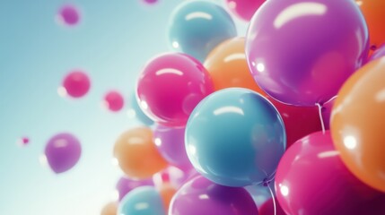 Bright Balloons Adorning  April Fool's Day in Minimalist Elegance, Celebrating Joy and Simplicity