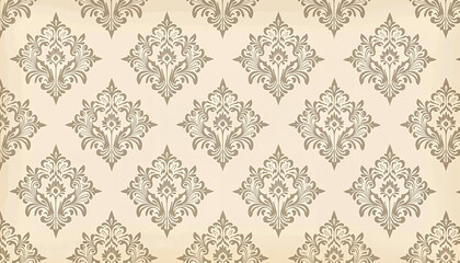 Intricate damask wallpaper in subtle tones, vintage elegance