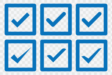 Blue tick, verified account icon vector. Social media official account tick symbol. Vector illustration