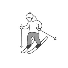 スキーをする人