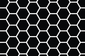 Abstract seamless black double outline hexagon pattern vector. Geometric digital technology polygon science vintage square mosaic and web cover business texture. Honeycomb pattern background texture. 