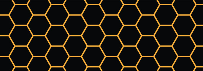 Abstract simple outline honeycomb pattern. Honeycomb pattern seamless background. Abstract yellow or orange honeycomb texture horizontal backdrop design. polygon science vintage square mosaic texture.