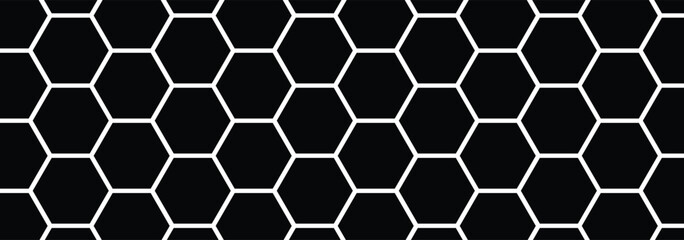Abstract seamless black double outline hexagon pattern vector. Geometric digital technology polygon science vintage square mosaic and web cover business texture. Honeycomb pattern background texture. 