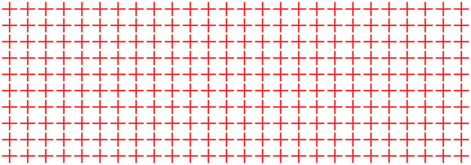 Cross seamless pattern in red and white color. Cross or plus symbol decoration illustration vector. Abstract geometric texture with faded blue and white rectangle print. mathematic vector illustration