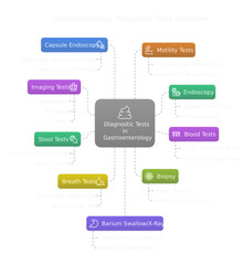 Gastroenterology tests and diagnosis, infographics
