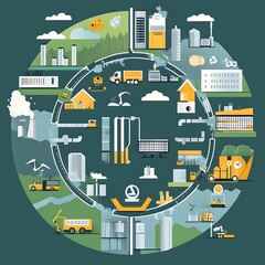 Industrial circular economy infographic