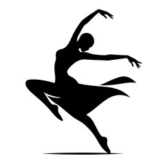 Expressive ballerina in a dramatic jump