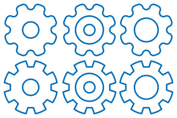 Gear icon collection. Cogwheel icons. Cog wheel icon. Gear wheel icon. 