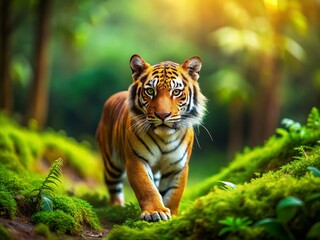 Obraz premium Majestic Tiger Spirit: Miniature Tilt-Shift Wildlife Photography
