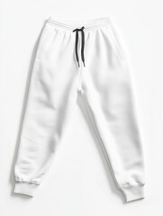 Isolated White Sweatpants on White Background for Fashion and Comfort